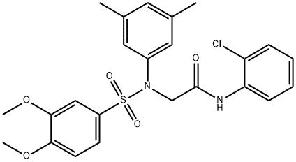 N-(2-chlorophenyl)-2-{[(3,4-dimethoxyphenyl)sulfonyl]-3,5-dimethylanilino}acetamide Structure
