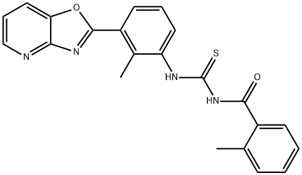 N-(2-methylbenzoyl)-N'-(2-methyl-3-[1,3]oxazolo[4,5-b]pyridin-2-ylphenyl)thiourea,333740-61-7,结构式