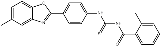 N-[4-(5-methyl-1,3-benzoxazol-2-yl)phenyl]-N'-(2-methylbenzoyl)thiourea,333740-71-9,结构式