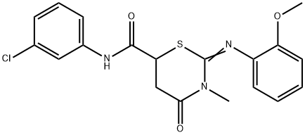 333741-95-0 N-(3-chlorophenyl)-2-[(2-methoxyphenyl)imino]-3-methyl-4-oxo-1,3-thiazinane-6-carboxamide