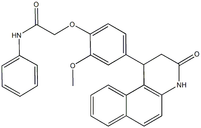 2-[2-methoxy-4-(3-oxo-1,2,3,4-tetrahydrobenzo[f]quinolin-1-yl)phenoxy]-N-phenylacetamide Struktur