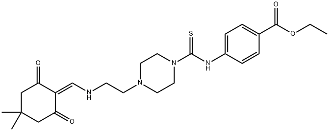 333758-57-9 ethyl 4-({[4-(2-{[(4,4-dimethyl-2,6-dioxocyclohexylidene)methyl]amino}ethyl)-1-piperazinyl]carbothioyl}amino)benzoate