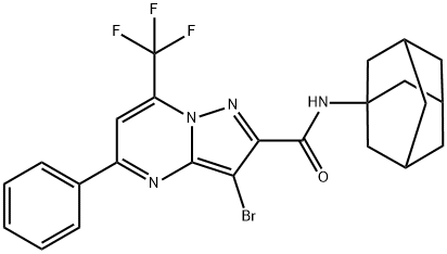 N-(1-adamantyl)-3-bromo-5-phenyl-7-(trifluoromethyl)pyrazolo[1,5-a]pyrimidine-2-carboxamide Structure