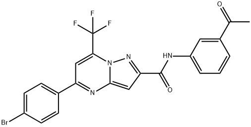 N-(3-acetylphenyl)-5-(4-bromophenyl)-7-(trifluoromethyl)pyrazolo[1,5-a]pyrimidine-2-carboxamide Structure