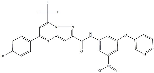 333763-61-4 5-(4-bromophenyl)-N-[3-nitro-5-(3-pyridinyloxy)phenyl]-7-(trifluoromethyl)pyrazolo[1,5-a]pyrimidine-2-carboxamide