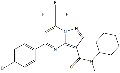 5-(4-bromophenyl)-N-cyclohexyl-N-methyl-7-(trifluoromethyl)pyrazolo[1,5-a]pyrimidine-3-carboxamide Struktur