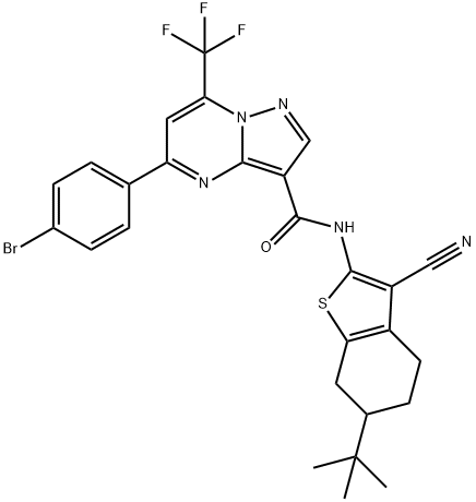 333764-15-1 5-(4-bromophenyl)-N-(6-tert-butyl-3-cyano-4,5,6,7-tetrahydro-1-benzothien-2-yl)-7-(trifluoromethyl)pyrazolo[1,5-a]pyrimidine-3-carboxamide