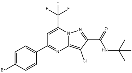 5-(4-bromophenyl)-N-(tert-butyl)-3-chloro-7-(trifluoromethyl)pyrazolo[1,5-a]pyrimidine-2-carboxamide Structure