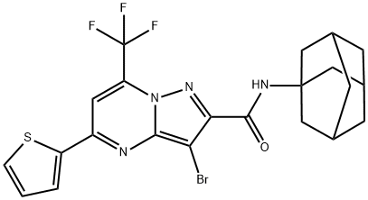 N-(1-adamantyl)-3-bromo-5-(2-thienyl)-7-(trifluoromethyl)pyrazolo[1,5-a]pyrimidine-2-carboxamide Structure