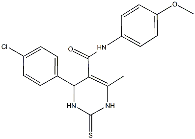 4-(4-chlorophenyl)-N-(4-methoxyphenyl)-6-methyl-2-thioxo-1,2,3,4-tetrahydro-5-pyrimidinecarboxamide,333767-80-9,结构式