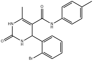 4-(2-bromophenyl)-6-methyl-N-(4-methylphenyl)-2-oxo-1,2,3,4-tetrahydro-5-pyrimidinecarboxamide Structure