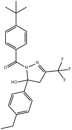 1-(4-tert-butylbenzoyl)-5-(4-ethylphenyl)-3-(trifluoromethyl)-4,5-dihydro-1H-pyrazol-5-ol Structure