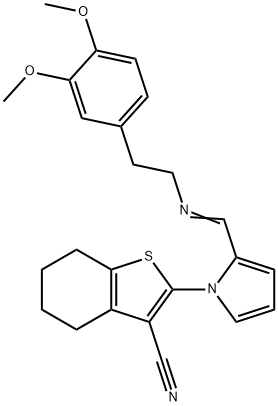 333774-47-3 2-[2-({[2-(3,4-dimethoxyphenyl)ethyl]imino}methyl)-1H-pyrrol-1-yl]-4,5,6,7-tetrahydro-1-benzothiophene-3-carbonitrile