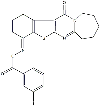 2,3,8,9,10,11-hexahydro[1]benzothieno[2',3':4,5]pyrimido[1,2-a]azepine-4,13(1H,7H)-dione 4-[O-(3-iodobenzoyl)oxime] Structure