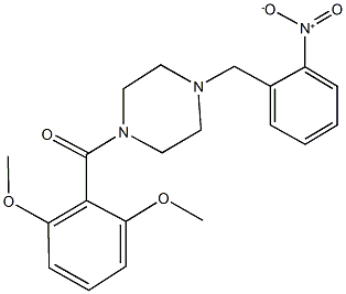 1-{[2,6-bis(methyloxy)phenyl]carbonyl}-4-({2-nitrophenyl}methyl)piperazine Struktur