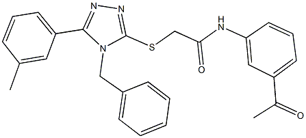 N-(3-acetylphenyl)-2-{[4-benzyl-5-(3-methylphenyl)-4H-1,2,4-triazol-3-yl]sulfanyl}acetamide Structure