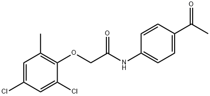 N-(4-acetylphenyl)-2-(2,4-dichloro-6-methylphenoxy)acetamide Struktur