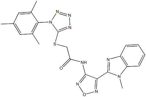 2-[(1-mesityl-1H-tetraazol-5-yl)sulfanyl]-N-[4-(1-methyl-1H-benzimidazol-2-yl)-1,2,5-oxadiazol-3-yl]acetamide Structure