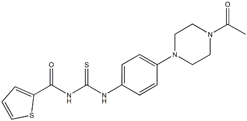 N-[4-(4-acetyl-1-piperazinyl)phenyl]-N'-(2-thienylcarbonyl)thiourea Struktur