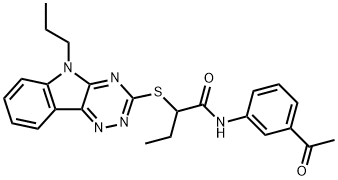 N-(3-acetylphenyl)-2-[(5-propyl-5H-[1,2,4]triazino[5,6-b]indol-3-yl)sulfanyl]butanamide,335209-21-7,结构式