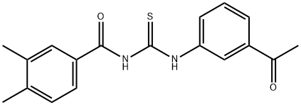 N-(3-acetylphenyl)-N'-(3,4-dimethylbenzoyl)thiourea Structure