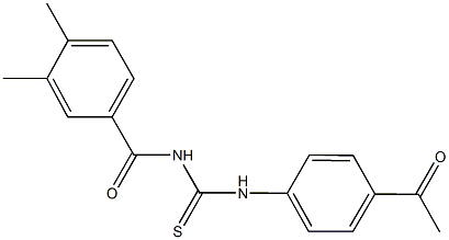 N-(4-acetylphenyl)-N'-(3,4-dimethylbenzoyl)thiourea Struktur