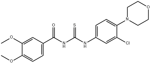 N-(3-chloro-4-morpholin-4-ylphenyl)-N'-(3,4-dimethoxybenzoyl)thiourea,335213-74-6,结构式