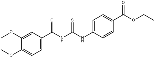ethyl 4-({[(3,4-dimethoxybenzoyl)amino]carbothioyl}amino)benzoate Structure