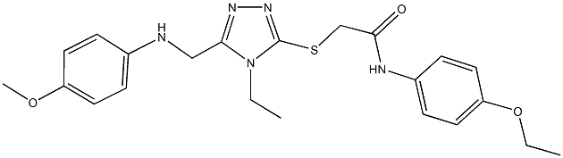 N-(4-ethoxyphenyl)-2-({4-ethyl-5-[(4-methoxyanilino)methyl]-4H-1,2,4-triazol-3-yl}sulfanyl)acetamide,335220-38-7,结构式