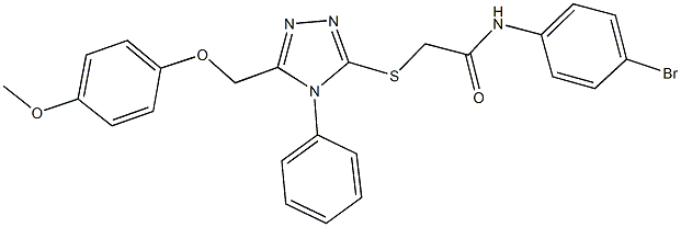 N-(4-bromophenyl)-2-({5-[(4-methoxyphenoxy)methyl]-4-phenyl-4H-1,2,4-triazol-3-yl}sulfanyl)acetamide Struktur
