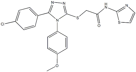 335399-73-0 2-({5-(4-chlorophenyl)-4-[4-(methyloxy)phenyl]-4H-1,2,4-triazol-3-yl}sulfanyl)-N-(1,3-thiazol-2-yl)acetamide