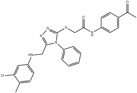 N-(4-acetylphenyl)-2-({5-[(3-chloro-4-methylanilino)methyl]-4-phenyl-4H-1,2,4-triazol-3-yl}sulfanyl)acetamide Struktur