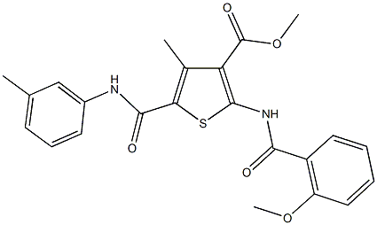 methyl 4-methyl-2-({[2-(methyloxy)phenyl]carbonyl}amino)-5-{[(3-methylphenyl)amino]carbonyl}thiophene-3-carboxylate Structure