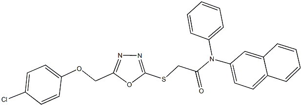 2-({5-[(4-chlorophenoxy)methyl]-1,3,4-oxadiazol-2-yl}sulfanyl)-N-(2-naphthyl)-N-phenylacetamide
