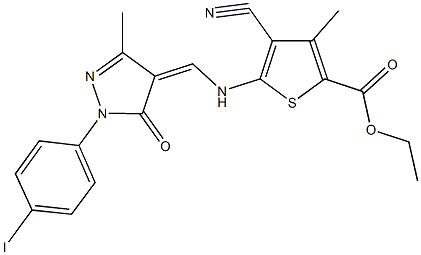337490-99-0 ethyl 4-cyano-5-({[1-(4-iodophenyl)-3-methyl-5-oxo-1,5-dihydro-4H-pyrazol-4-ylidene]methyl}amino)-3-methyl-2-thiophenecarboxylate