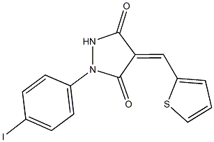 1-(4-iodophenyl)-4-(2-thienylmethylene)-3,5-pyrazolidinedione Struktur