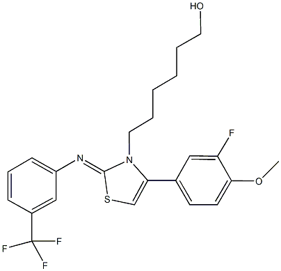 337921-42-3 6-(4-(3-fluoro-4-methoxyphenyl)-2-{[3-(trifluoromethyl)phenyl]imino}-1,3-thiazol-3(2H)-yl)-1-hexanol