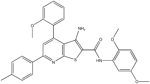 337924-10-4 3-amino-N-(2,5-dimethoxyphenyl)-4-(2-methoxyphenyl)-6-(4-methylphenyl)thieno[2,3-b]pyridine-2-carboxamide