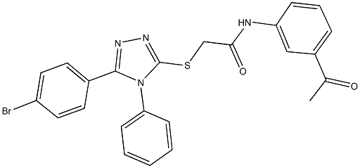 N-(3-acetylphenyl)-2-{[5-(4-bromophenyl)-4-phenyl-4H-1,2,4-triazol-3-yl]sulfanyl}acetamide Structure