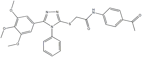 N-(4-acetylphenyl)-2-{[4-phenyl-5-(3,4,5-trimethoxyphenyl)-4H-1,2,4-triazol-3-yl]sulfanyl}acetamide Struktur