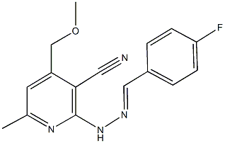 2-[2-(4-fluorobenzylidene)hydrazino]-4-(methoxymethyl)-6-methylnicotinonitrile Structure