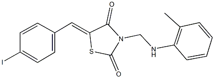 5-(4-iodobenzylidene)-3-(2-toluidinomethyl)-1,3-thiazolidine-2,4-dione 结构式