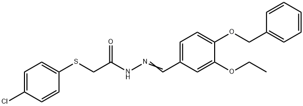 N'-[4-(benzyloxy)-3-ethoxybenzylidene]-2-[(4-chlorophenyl)sulfanyl]acetohydrazide Structure