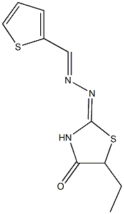 2-thiophenecarbaldehyde (5-ethyl-4-oxo-1,3-thiazolidin-2-ylidene)hydrazone|