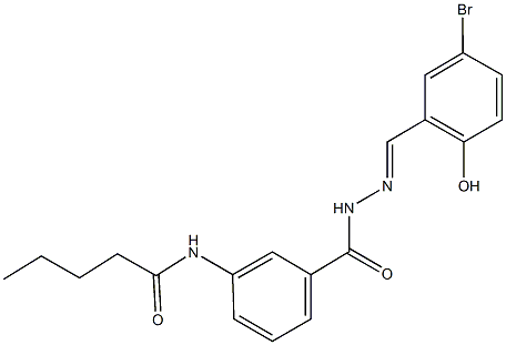 N-(3-{[2-(5-bromo-2-hydroxybenzylidene)hydrazino]carbonyl}phenyl)pentanamide,339302-26-0,结构式