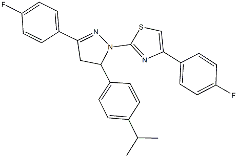 4-(4-fluorophenyl)-2-[3-(4-fluorophenyl)-5-(4-isopropylphenyl)-4,5-dihydro-1H-pyrazol-1-yl]-1,3-thiazole Structure
