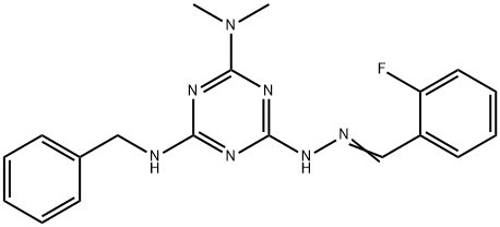 2-fluorobenzaldehyde [4-(benzylamino)-6-(dimethylamino)-1,3,5-triazin-2-yl]hydrazone Structure