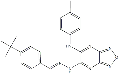 4-tert-butylbenzaldehyde [6-(4-toluidino)[1,2,5]oxadiazolo[3,4-b]pyrazin-5-yl]hydrazone Struktur