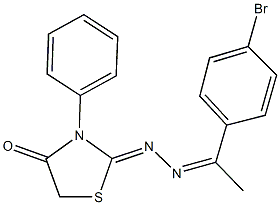 3-phenyl-1,3-thiazolidine-2,4-dione 2-{[1-(4-bromophenyl)ethylidene]hydrazone} Struktur