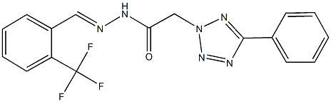 2-(5-phenyl-2H-tetraazol-2-yl)-N'-[2-(trifluoromethyl)benzylidene]acetohydrazide Struktur